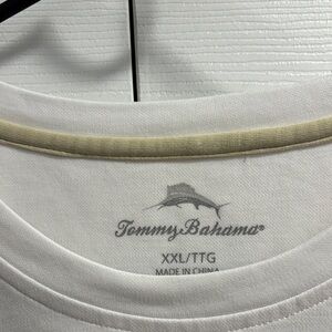 Tommy Bahama White Crewneck Tee with Subtle Trim